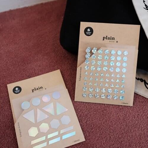 2Pcs/Set Laser Fluorescent Decorative Sticker Round Raindrop DIY Scrapbooking Korean Stationery Planner Stickers