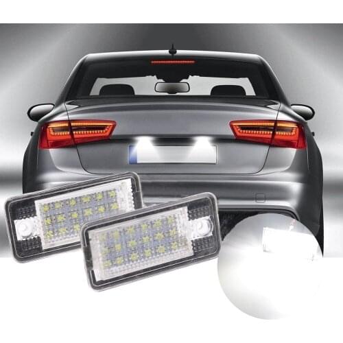2Pcs License Plate Light For Audi A3 S3 A4 S4 B6 A6 S6 A8 S8 LED Light For Car License Number Plate Light Lamp Car Lights Hot