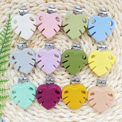 3PCS Baby Pacifier Clips Silicone Baby Leaves Holder Infant Pacifier Nipples Holder Clamp Toy