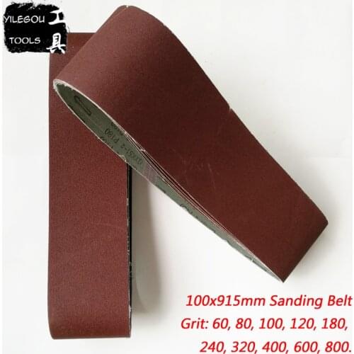 5 Pieces 100 * 915mm Sanding Belt 4" * 36 " Sanding Screen 100*915 Abrasive Band With Girt 60 80 100 120 240 600 800 For Wood