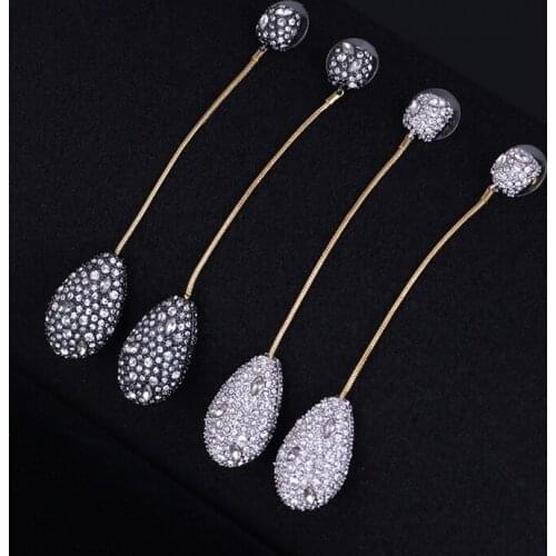 American fashion super flash drop temperament fashion two-color earrings earrings female