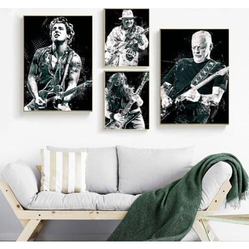 Bruce Springsteen Carlos Santana Carlos Santana Dimebag Darrell Eddie Van Halen Poster Canvas Painting Home Decor Frame