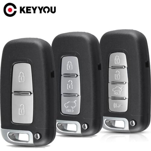 KEYYOU 2/3/4 Button Smart Car Remote key Case for Hyundai IX35 Sonata 8 Elantra Kia K2 K5 Sportage Forte Replacement Shell