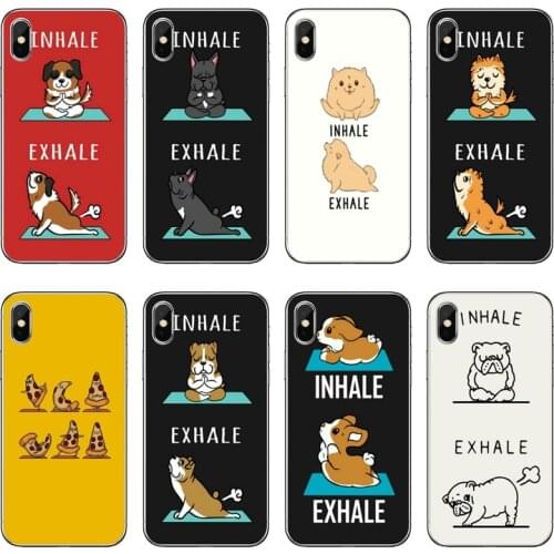 Inhale Exhale dogs art For Samsung Galaxy J8 J7 J5 Prime pro J3 A3 A5 A7 2018 2017 2016 soft cover case
