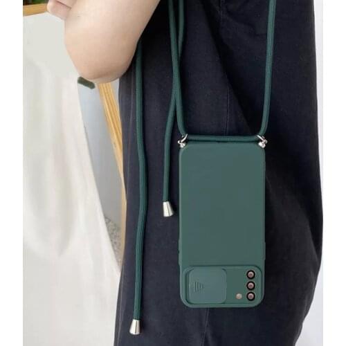 Crossbody Lanyard Camera Protection Case For Samsung S21FE S20 Note 20 Ultra Plus A52 A72 A32 A71 A51 A30 Bumper Soft Back Cover