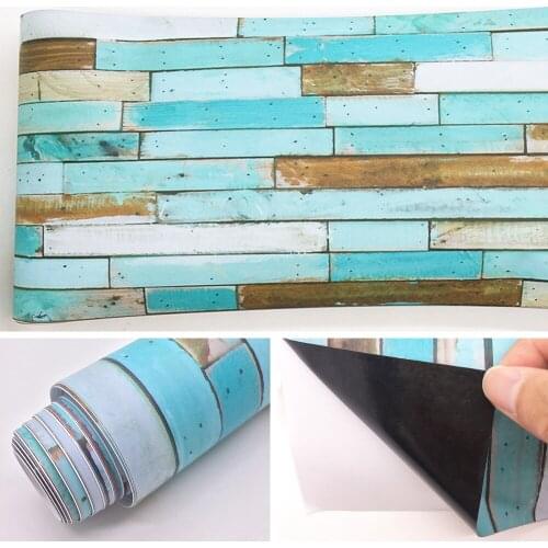 Color mitation wood board living room bedroom wallpaper wall sticker kitchen oilproof sticker bathroom waterproof sticker