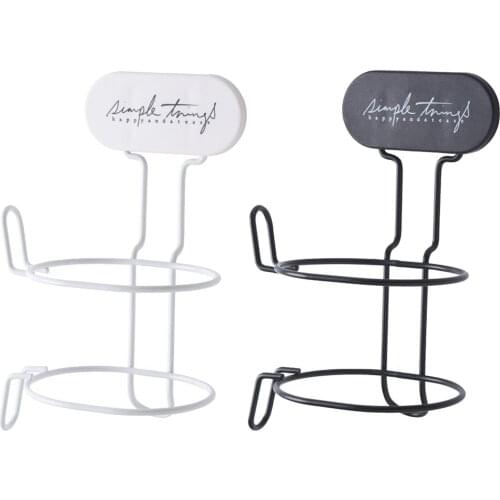 Hair Dryer Holder, Iron Metal No Drilling Hair Blow Dryer Storage Rack Punch-free Household Bathroom Organizer