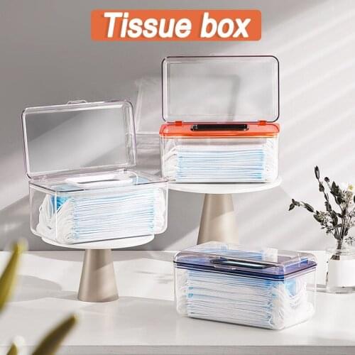 Desktop Tissue Box Holder Dustproof Easy Use Wet Wipes Masque Dispenser Holder For Home Office Rangement