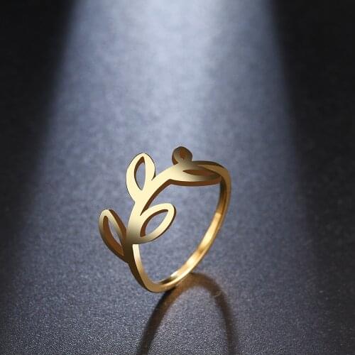 DOTIFI For Women Ring Stainless Steel Tree Shaped Gold and Silver Color Fashion Simple Design Party Gift R351