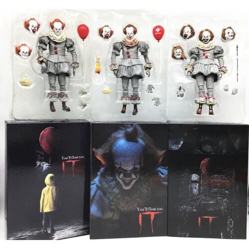 18CM NECA Stephen King It Pennywise Joker Action Figure Collectible Model Toys Halloween Horror Gift