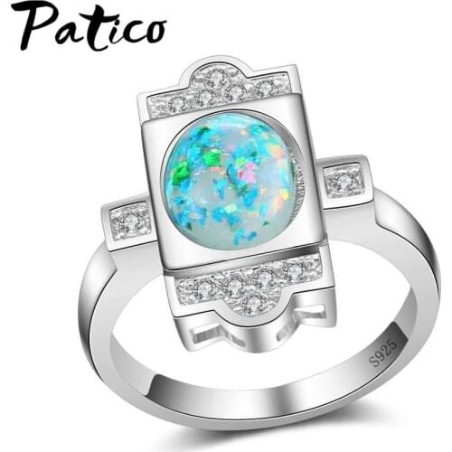 Elegant Crystal Fire Opal Rings For Women 925 Sterling Silver Wedding Ring Charm Finger Rings for Party Fine Jewelry Gift