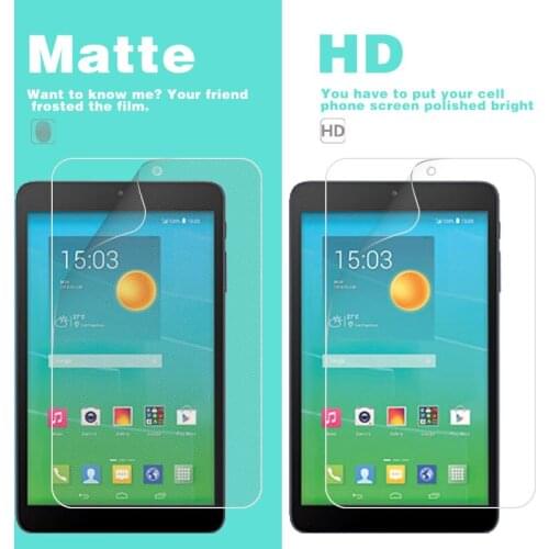 Glossy Clear HD And Matte Film For ALCATEL OneTouch Pixi 3 8" 4 3G 7" Film Front LCD Screen Protector Cover + Cleaning cloth