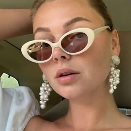 HKNA Vintage Oval Sunglasses Women 2021 Luxury Brand Designer Sunglasses Women Round Sun Glasses for Women Gafas De Sol Mujer