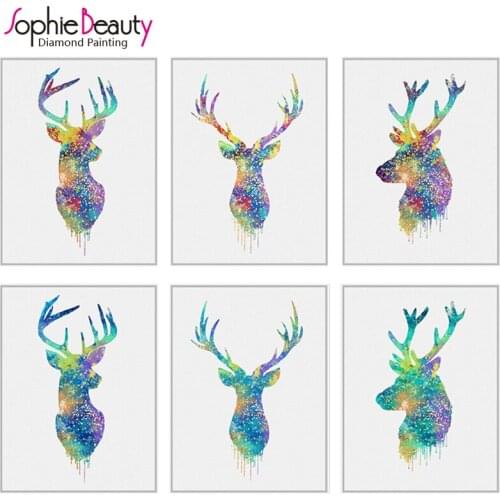 Sophie Beauty New Diy Diamond Painting Cross Stitch Handcraft Embroidery Color Cartoon Animals Deer Arts Needlework Mosaic kit
