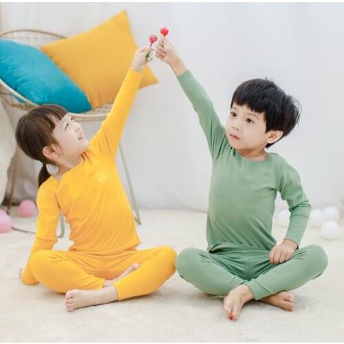 2 to 12Y Children Thermal Underwear Set Cotton Boys and Girls Winter Clothes 2020 New Baby Cartoon Warm Suit Kids Pajamas Sets