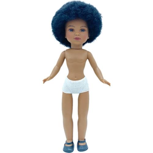 Simona doll-2021 black nude doll mulata 40 cm afro hair, 100% vinyl made in Spain by Folk Similar craft Nancy