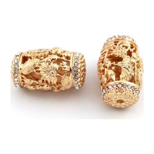 Fashion Leaf Style Copper Beads Copper Gold DIY Jewelry Accessory Tube Column African Jewelry Findings 50pcs/lot JF087