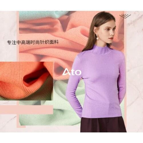 Milan rib stretch 95% cotton 5% spandex knitted cotton autumn winter spring clothing fabric 87 colors