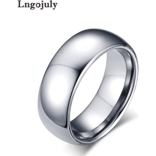 Fashion 8MM Mens Ring Tungsten Carbide Rings Bands Wedding Ring Jewelry Engagement Party Accessories For Men Boyfriend Gifts