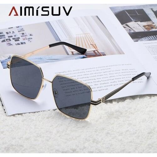 AIMISUV Fashion Sun Glass For Men 2021 Oversized Alloy Frame Male Sunglasses Square Design Car Driving Eyeglasses Women UV400