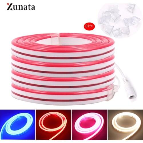 DC12V SMD2835 120Leds LED Neon Strip 6x12mm LED Neon Tape with DC Head Connector Waterproof Flexible Neon Wire Ribbon Rope Strip