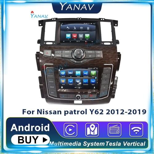 Android Newest Dual Screen Car Radio Audio For Nissan Patrol Y62 Armada 2012-2019 Car GPS Player Modified to 2020 New Radio