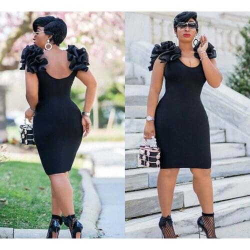 2020 New Women Fashion Bandage Dress Bodycon Autumn Sexy Sleeveless Layered Ruffle Party Dress Celebrity Night Vestidos Dobanmbd