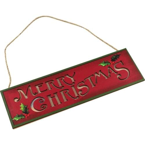 2022 New Year Ornament Merry Christmas Decoration Christmas Family Wooden Sign Home Door Wall LED Light Christmas Tree Steady