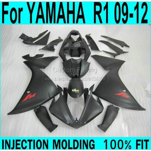 For YAMAHA R1 2009-2015 year model Fairings ( MATTE black ) 09 Injection Fairing kit ll45