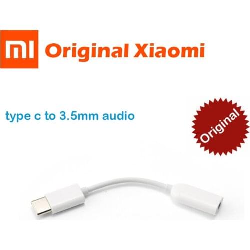 Original Xiaomi Type-C to 3.5mm Earphone cable Adapter Black shark MI 8 6 SE A2 MIX 2S USB-C male to 3.5 AUX audio female Jack