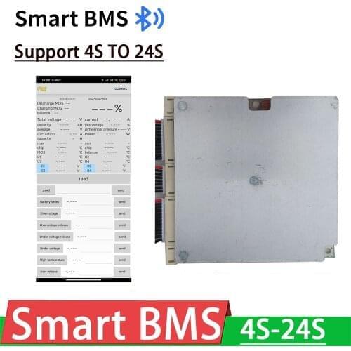 APP Smart BMS 4S~ 24S 50A 100A 200A Lithium Battery Protection Board Li-ion LifePo4 LTO Bluetooth 7S 8S 13S 14S 16S 20S 48V 60V