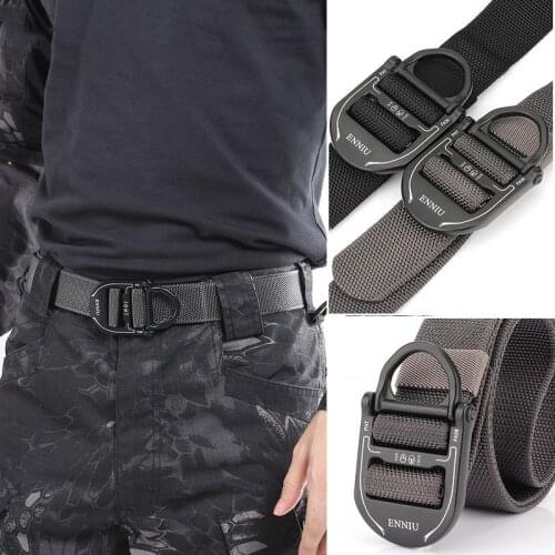 Outdoor Climbing Sports Wearproof Alloy Nylon Belt Men Women Field Combat Training Hunting Uniform Accessory Tactical Waistband