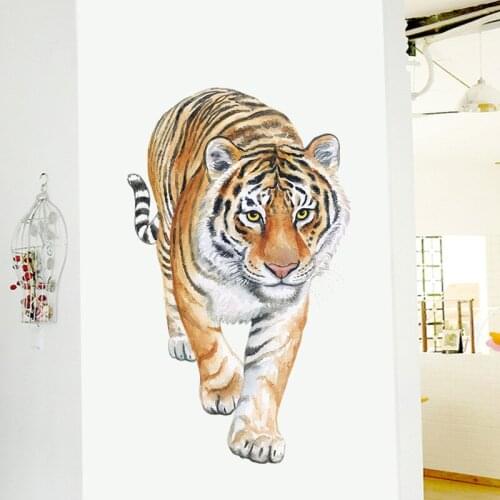 Big Tiger Pattern Self-Adhesive Wall Stickers Childrens Bedroom Kindergarten Entrance Wall Decoration Wallpaper