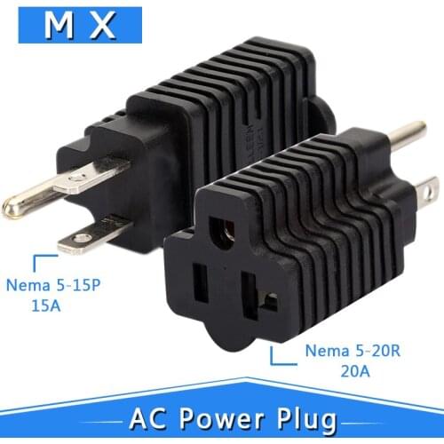 USA NEMA 5-15P AC Power Adapter to NEMA 5-20R Connector Male to Female Converter PDU / UPS 5-15R Conversion Plug