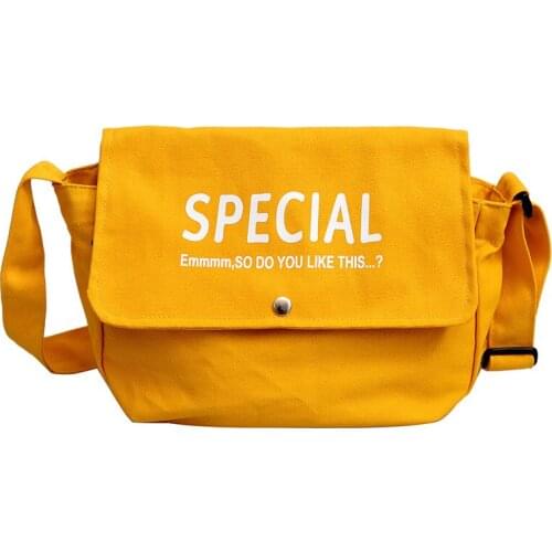 PURFAY Fashion Crossbody Bag Flip Over women Messenger Bags Canvas Shoulder Bag Neighbor Printed Letters Female School Tote Hand