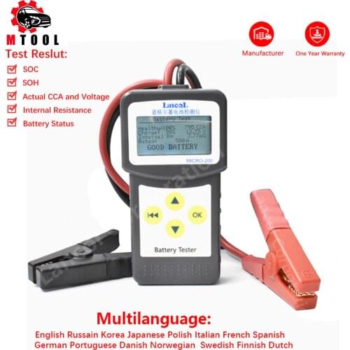 MICRO-200 Auto battery tester 12v 100-2000CCA 30-200Ah Automotive Battery Diagnostic Tool For All car lead-acid starter battery