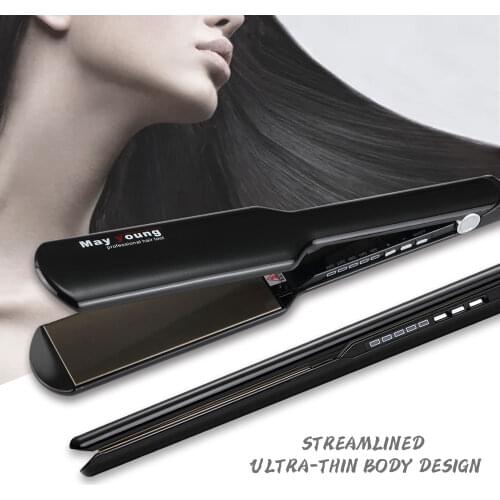 Big Plate Titanium plates hair Flat iron 450 degree hair straightener Thin Body Extra Long Titanium Plates