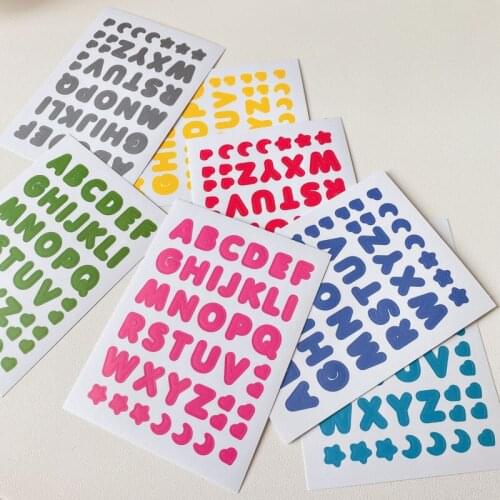 Ins Colorful English Alphabet Cute Stickers Notebook Stationery Creative Diy Decorative Sticker Source Material Letter Post It