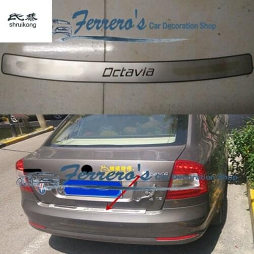 Free shipping Stainless Steel back rear trunk Sill Scuff Plate Protection pedal for 2007-2012 SKODA Octavia A5