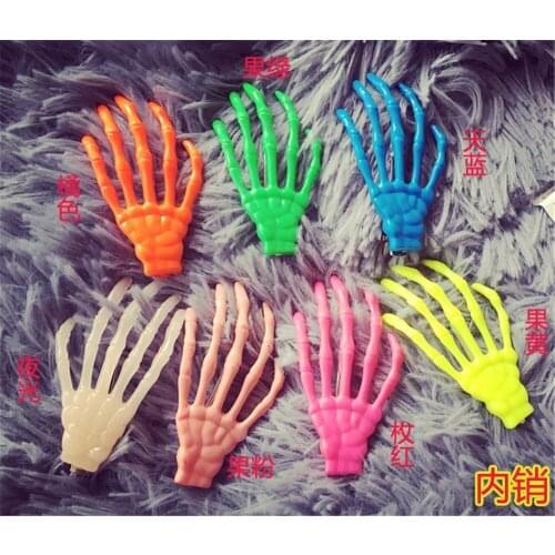 Gothic Punk Skull Hand Hair Clip Halloween Skeleton Claws Hair Barrette 2pcs
