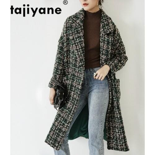 Tajiyane Winter Coat Women Long Woman Jacket Wool Coat Korean Plaid Thicked Womens Coats Jackets Female 2021 FH181110001WPY665