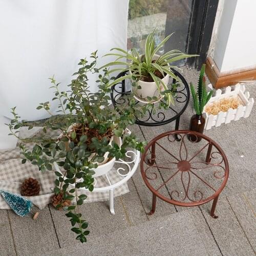 1PC Garden Storage Rack Stand Floor Display Shelf Potted Stander Wrought Iron Classic Style Plant Balcony Create Home Decor