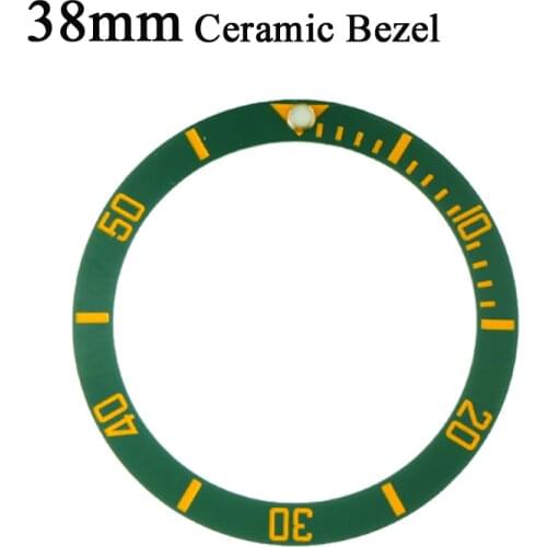 38mm Watch Face Ceramic Bezel Insert For 40mm Submariner Automatic Mens Watches Replace Accessories Black/Blue/Green