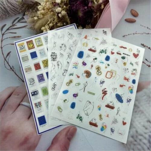 High Quality Big Version Human Portraits Dry Nail Stickers