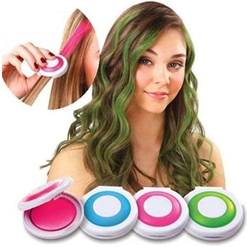 4pcs Fashion Christmas DIY Temporary Wash-Out Dye Hair Chalk Powdery Cake Vibrant color with high impact style. Works with all