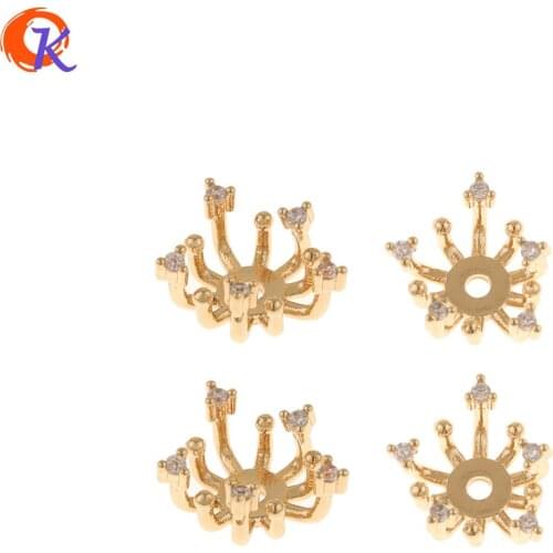 Cordial Design 50Pcs 10*10MM Jewelry Accessories/CZ Charms/Hand Made/Stamen Shape/Connectors/Earring Findings/DIY Jewelry Making