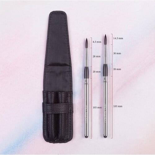 SQ676 2PC/Set R#1 &R#4 squirrel hair aluminum ferrule cap paint art watercolor brush set with PU pouch