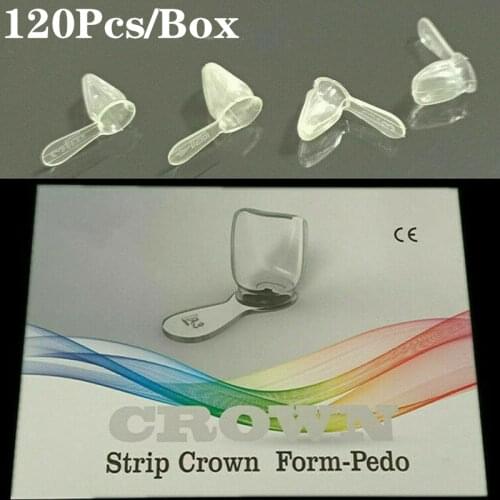 Cesoon 1 Set/120 Pcs Dental Clear Kids Anterior Crowns Pediatric Deciduous Strip Crown Form