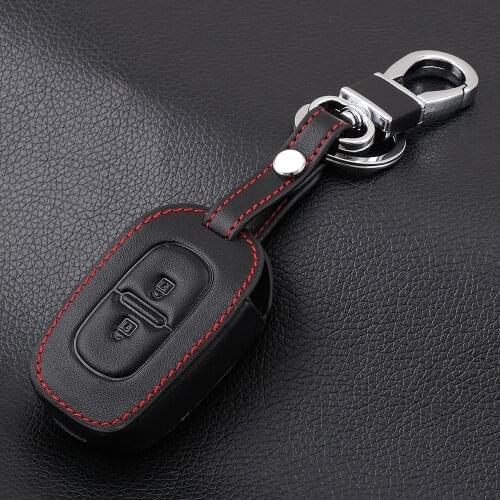 Genuine Leather Car Key Cover Case For Renault Logan Stepway Renault Sandero Duster Dacia Scenic Master Megane Key Cover