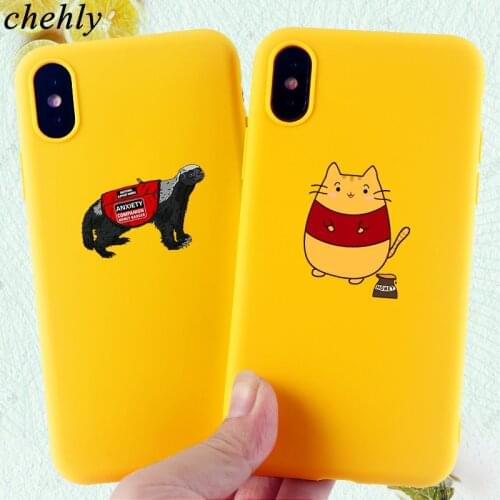 Funny Honey badger Phone Case for IPhone 6s 7 8 11 Plus Pro X XS MAX XR fox Cases Soft Silicone Fitted TPU Back Cover Accessorie